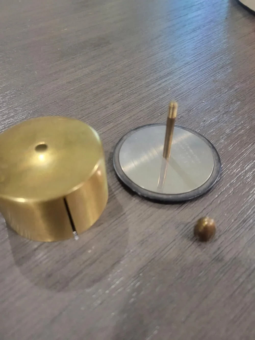 VTG Brass Desktop Postage Stamp Keeper Roll Dispenser Holder